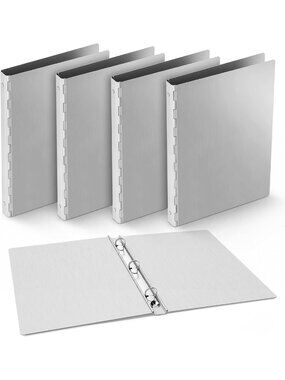4-Pack 1-Inch Aluminum 3-Ring Binders for Letter Size Documents, Durable